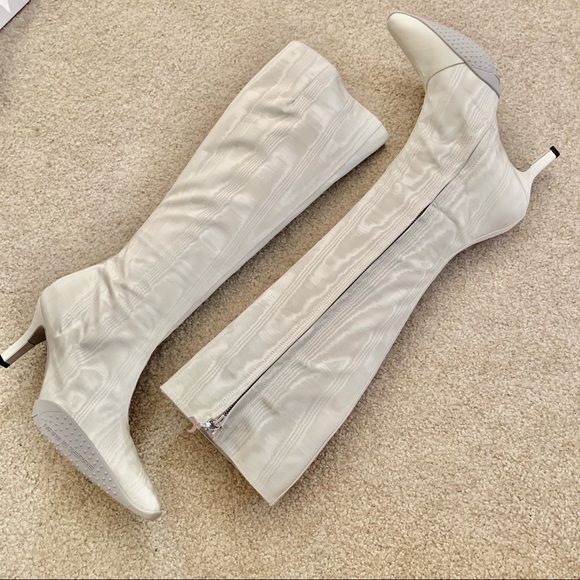❌SOLD❌ New Marine Serre Grey 50 Moiré Knee High Boots - Picture 10 of 11